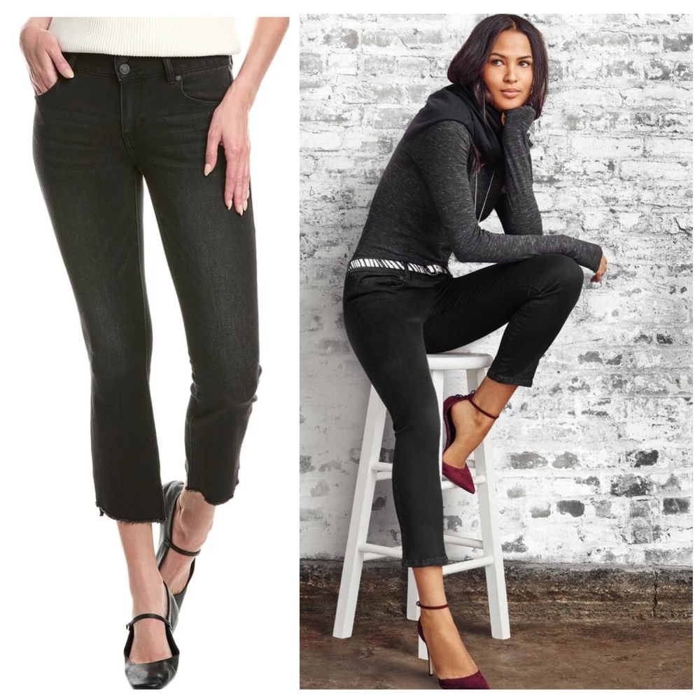 CAbi New Crop Jeans Sz 12 Jet Black Straight Ancle Leg